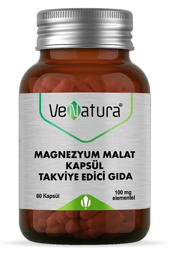 Venatura Magnezyum Malat 100MG 60 Kapsül Takviye Edici Gıda - 1