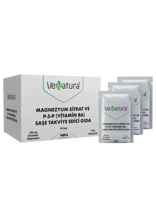 VeNatura Magnezyum Sitrat P-5-P Vitamin B6 60 Saşe - 1