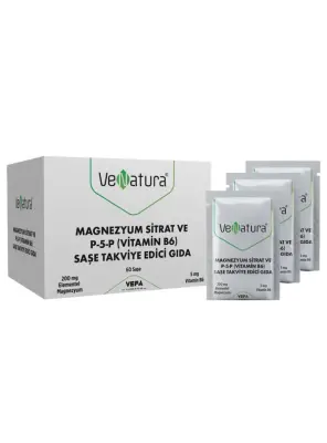 VeNatura Magnezyum Sitrat P-5-P Vitamin B6 60 Saşe - Venatura