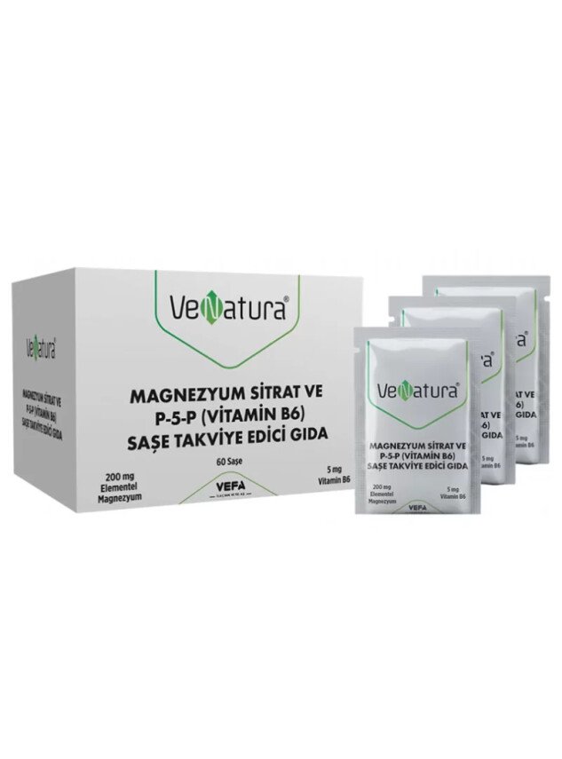 VeNatura Magnezyum Sitrat P-5-P Vitamin B6 60 Saşe - Venatura