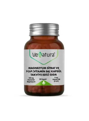 VeNatura Magnezyum Sitrat ve P5P (Vitamin B6) 90 Kapsül - Venatura