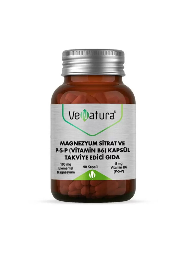 VeNatura Magnezyum Sitrat ve P5P (Vitamin B6) 90 Kapsül - Venatura
