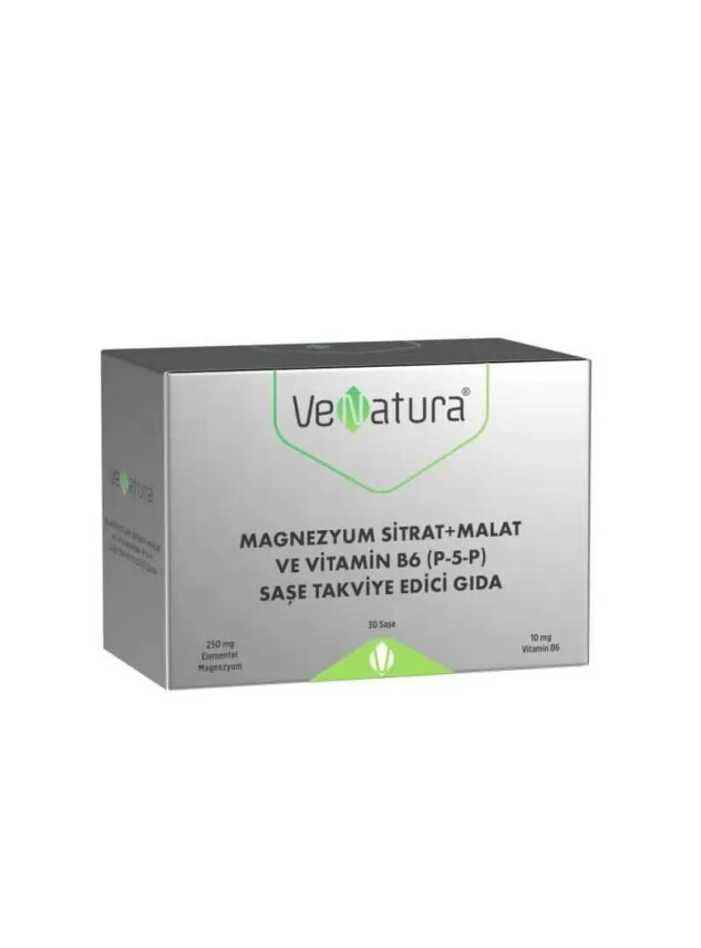 Venatura Magnezyum Sitrat+Malat ve Vitamin B6 (P5P) 30 Saşe - Venatura
