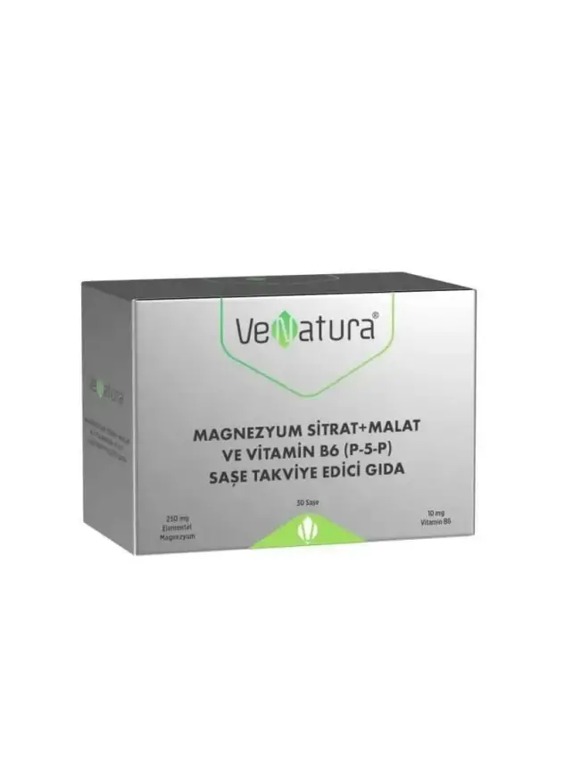 Venatura Magnezyum Sitrat+Malat ve Vitamin B6 (P5P) 30 Saşe - 1