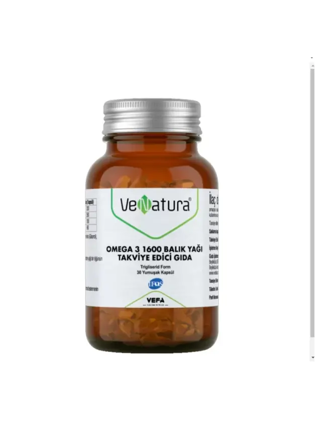 VeNatura Omega 3 1600 Balık Yağı 30 Yumuşak Kapsül - 1