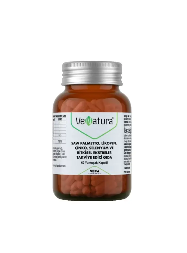 VeNatura Saw Palmetto, Likopen, Çinko, Selenyum 60 Yumuşak Kapsül - 1