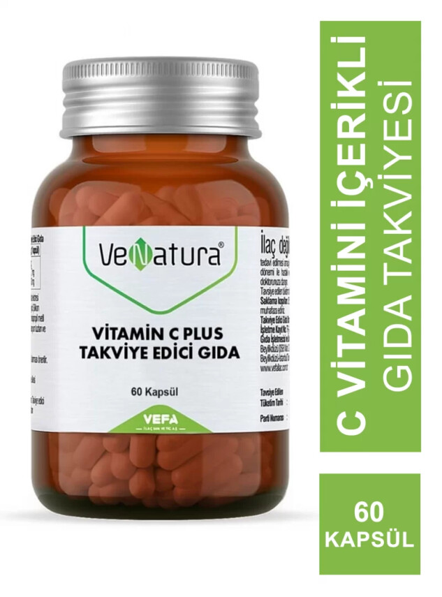 Venatura Vitamin C Plus 500mg Takviye Edici Gıda 60 Kapsül - Venatura