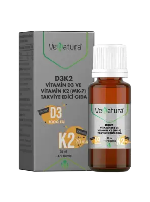 VeNatura Vitamin D3K2 ve Menaquinon 7 Takviye Edici Gıda 20 ml - Venatura