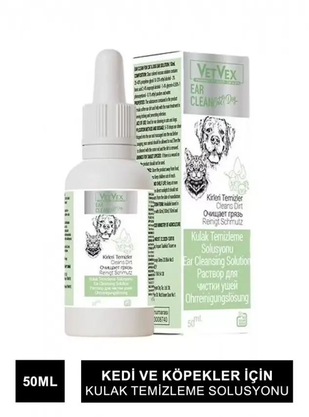 VetVex Ear Clean Kedi ve Köpek Kulak Temizleme Solüsyonu 50 ml - 1