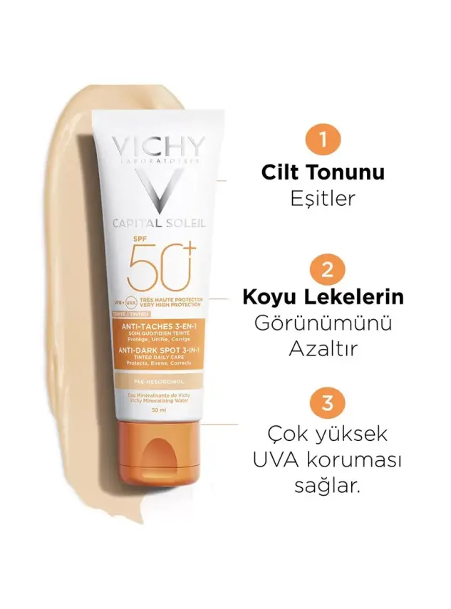 Vichy Capital Soleil 3in1 Anti Dark Spot Leke Karşıtı Renkli Güneş Kremi Spf50 50ml - 5