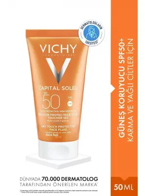 Vichy Capital Soleil Dry Touch Yüksek Korumalı Yüz Emulsiyonu Spf 50 50 ml - Vichy