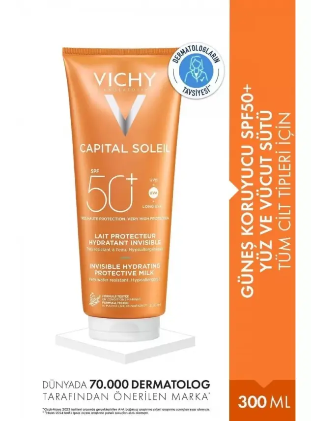Vichy Capital Soleil Spf 50+ Yüz ve Vücut Sütü 300 ml - 1