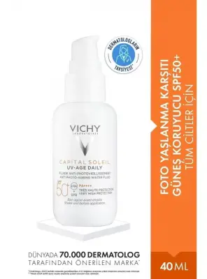 Vichy Capital Soleil UV -Age Daily-Spf 50+ Foto Yaşlanma Karşıtı Güneş Kremi 40 ml - Vichy