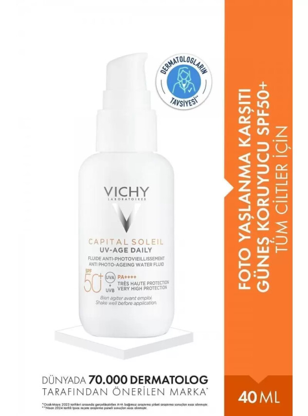 Vichy Capital Soleil UV -Age Daily-Spf 50+ Foto Yaşlanma Karşıtı Güneş Kremi 40 ml - Vichy