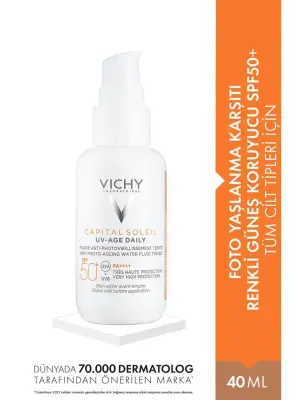 Vichy Capital Soleil UV -Age Daily-Spf 50+ Tinted Foto Yaşlanma Karşıtı Renkli Güneş Kremi 40 ml - 1