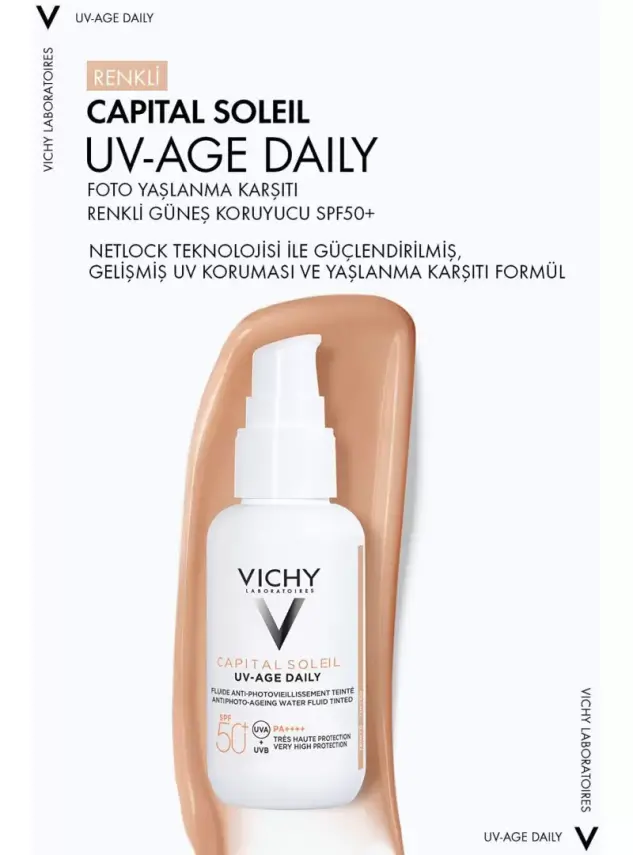 Vichy Capital Soleil UV -Age Daily-Spf 50+ Tinted Foto Yaşlanma Karşıtı Renkli Güneş Kremi 40 ml - 3