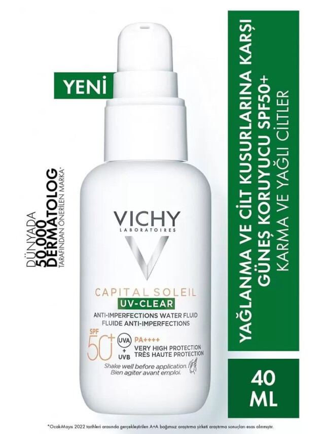 Vichy Capital Soleil Uv-Clear Spf50+ Güneş Koruyucu 40 ml - Vichy