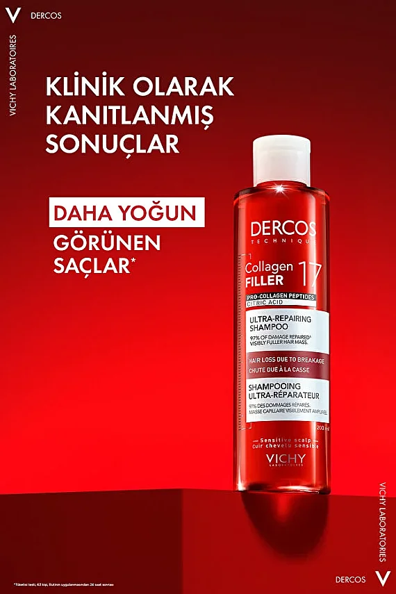 Vichy Dercos Collagen 17 Dolgu Şampuanı 200 ml - 2
