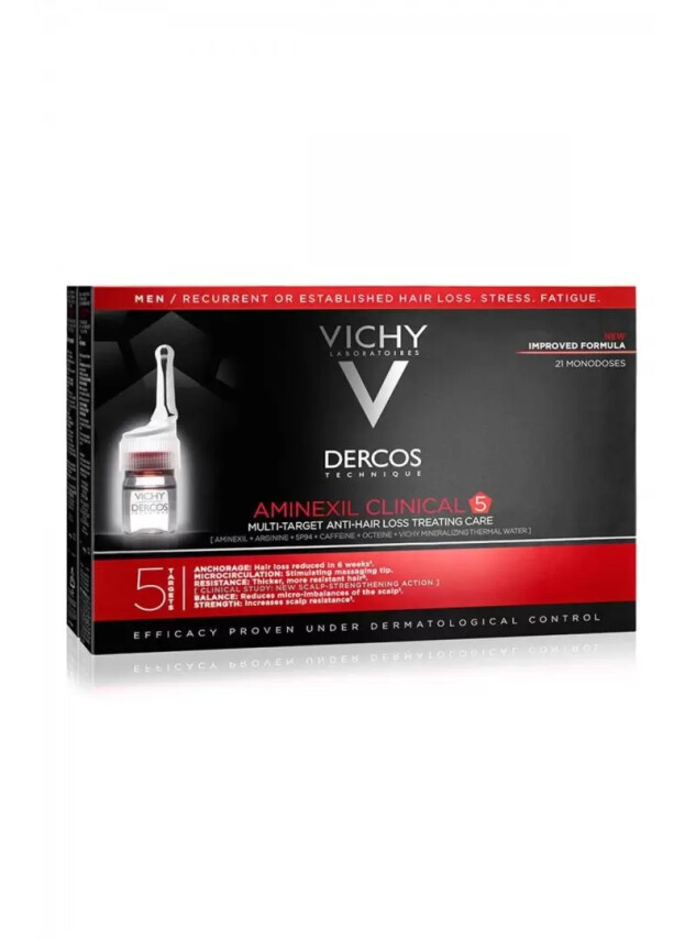 Vichy Dercos Aminexil Clinical 5 21x6ml - Erkekler İçin Saç Dökülmesine Karşı Serum - Vichy