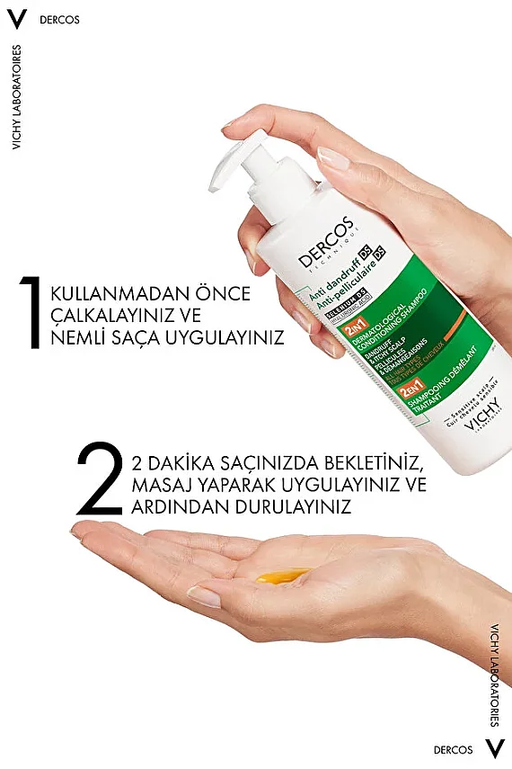 Vichy Dercos Anti-Dandruff Kepek Karşıtı Şampuan 2'si 1 Arada 390 ml - 7