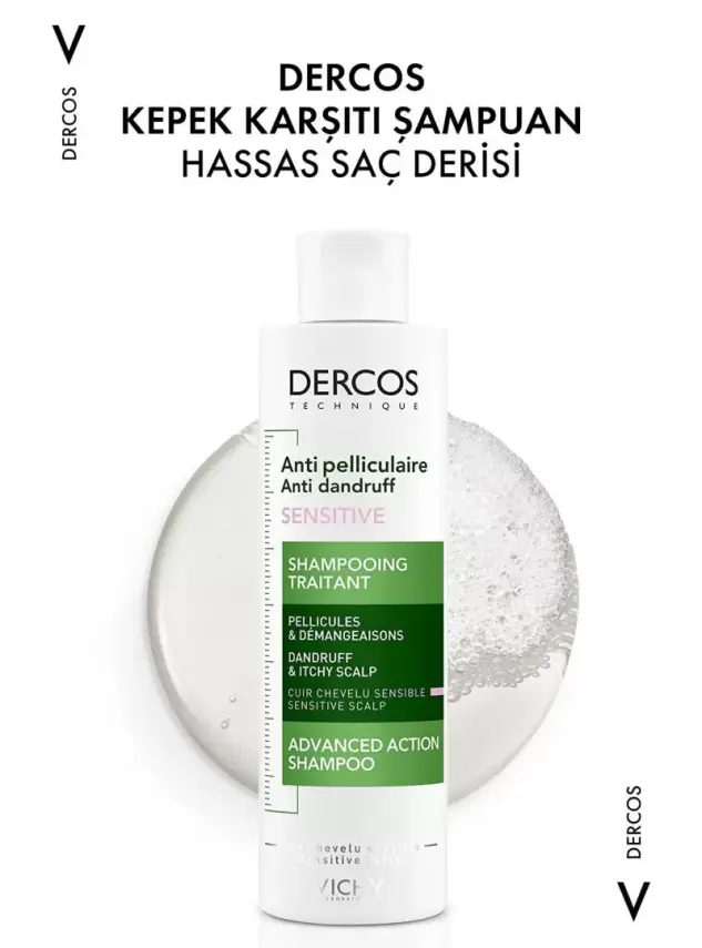 Vichy Dercos Anti-Pell Kepek Şampuanı Hassas ve Kaşıntılı Saç Derisi 200 ml. - 2
