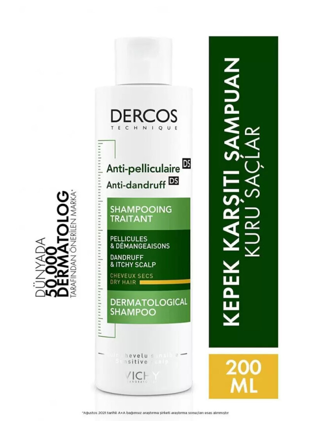 Vichy Dercos Anti-Pell Kepek Şampuanı Kuru Saçlar İçin 200ml. - Vichy