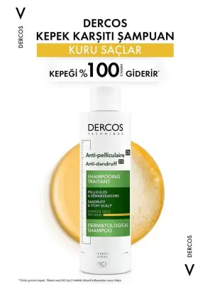 Vichy Dercos Anti-Pell Kepek Şampuanı Kuru Saçlar İçin 200ml. - 2