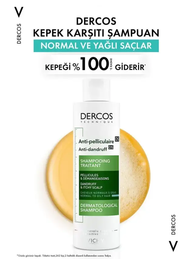 Vichy Dercos Anti-Pell Kepek Şampuanı Normal ve Yağlı Saçlar 200 ml - 2