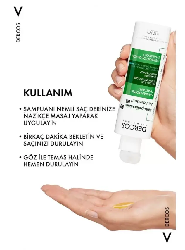 Vichy Dercos Anti-Pell Kepek Şampuanı Normal ve Yağlı Saçlar 200 ml - 3