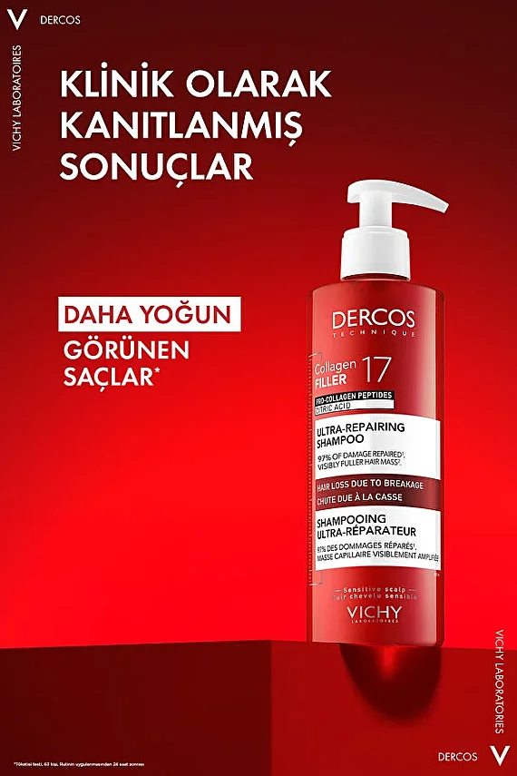 Vichy Dercos Collagen 17 Dolgu Şampuanı 400 ml - 4