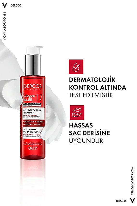 Vichy Dercos Collagen 17 Filler Şampuan Öncesi Bakım 150 ml - 6