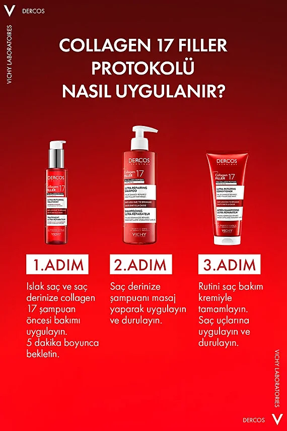 Vichy Dercos Collagen 17 Filler Şampuan Öncesi Bakım 150 ml - 7