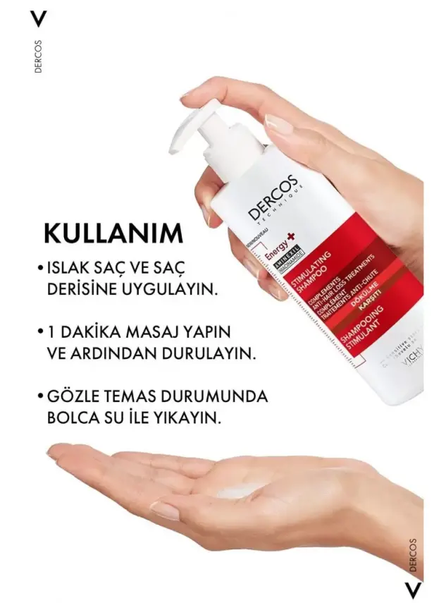 Vichy Dercos Energisant Saç Dökülmesine Karşı Şampuan 400 ml - 4
