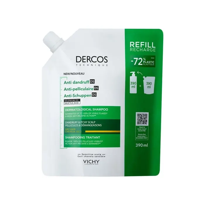 Vichy Dercos Kepek Karşıtı Şampuan Kuru Saçlar 390 ml - Refill - 1