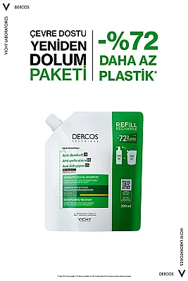 Vichy Dercos Kepek Karşıtı Şampuan Kuru Saçlar 390 ml - Refill - 2