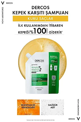 Vichy Dercos Kepek Karşıtı Şampuan Kuru Saçlar 390 ml - Refill - 3