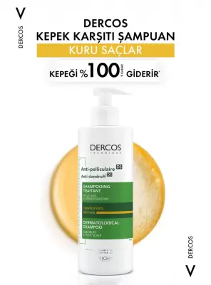 Vichy Dercos Kepek Karşıtı Şampuan Kuru Saçlar 390 ml - 2
