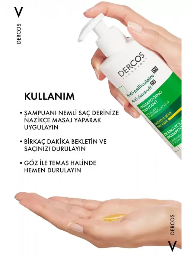 Vichy Dercos Kepek Karşıtı Şampuan Kuru Saçlar 390 ml - 5