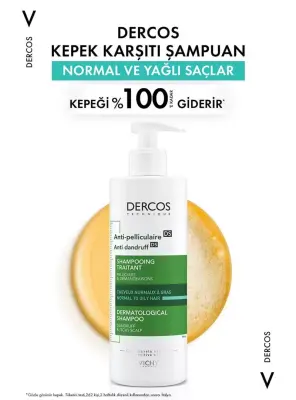 Vichy Dercos Kepek Karşıtı Şampuan -Normal-Yağlı saçlar- 390ml - 2