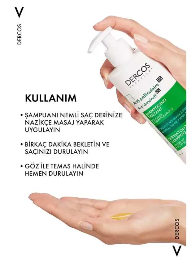 Vichy Dercos Kepek Karşıtı Şampuan -Normal-Yağlı saçlar- 390ml - 3