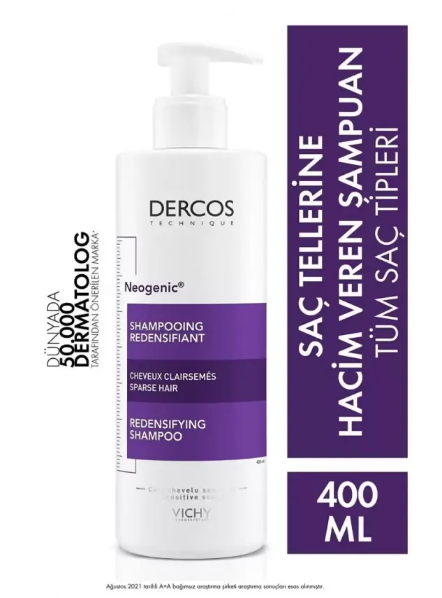 Vichy Dercos Neogenic Şampuan 400 ml - Yoğunlaştırıcı Şampuan - 1