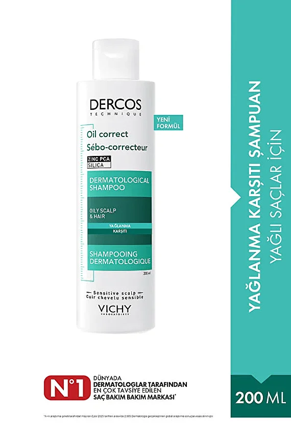 Vichy Dercos Oil Control - Yağlanma Karşıtı Şampuan 200ml - 1