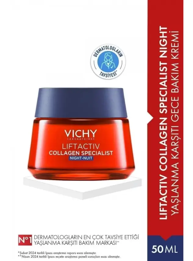 Vichy Liftactiv Collagen Specialist Yaşlanma Karşıtı Gece Bakım Kremi 50 ml - 1