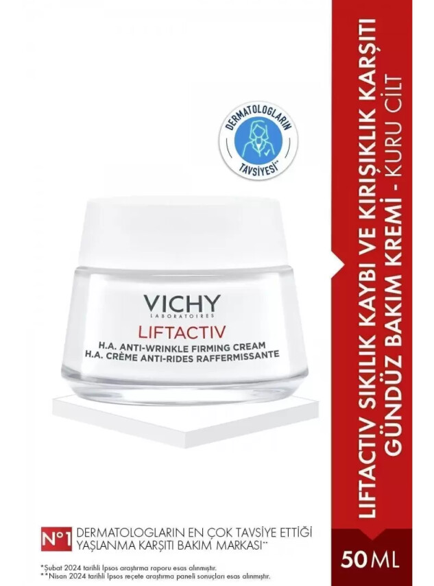 Vichy Liftactiv Supreme Cream 50 ml - Kuru Ciltler İçin Kırışıklık Giderici ve Sıkılaştırıcı Krem - Vichy
