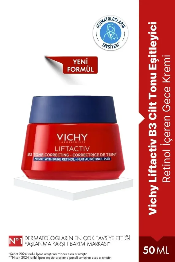Vichy Lliftactiv B3 Cit Tonu Eşitleyici Retinol Gece Kremi 50 ml - 1