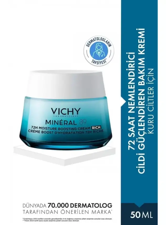 Vichy Mineral 89 Boosting Rich Cream Kuru Ciltler 50 ml - 1