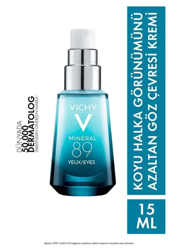 Vichy Mineral 89 Göz Kremi Hyalüronik Asit ve Saf Kafein ile Göz Çevresi Bakımı 15 ml - 1