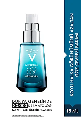 Vichy Mineral 89 Göz Kremi Hyalüronik Asit ve Saf Kafein ile Göz Çevresi Bakımı 15 ml - Vichy