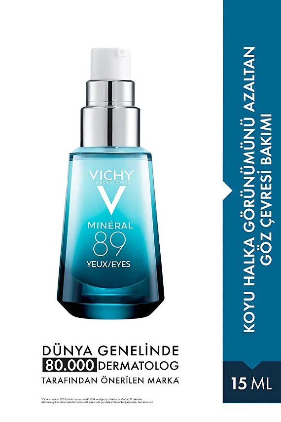 Vichy Mineral 89 Göz Kremi Hyalüronik Asit ve Saf Kafein ile Göz Çevresi Bakımı 15 ml - 1