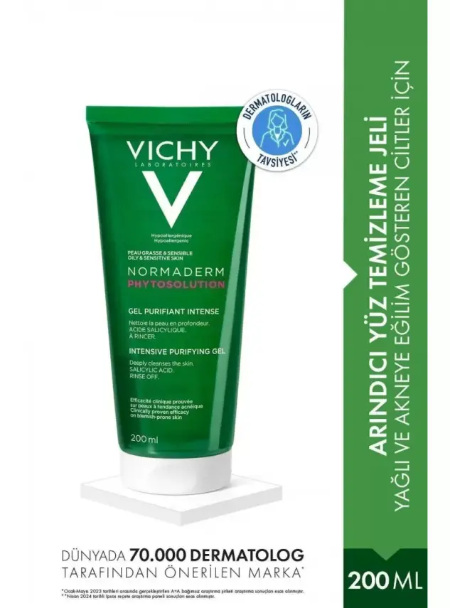 Vichy Normaderm Phytosolution Temizleyici Jel Yağlı/Akneye Eğilim Gösteren Ciltler Salisilik Asit - 1
